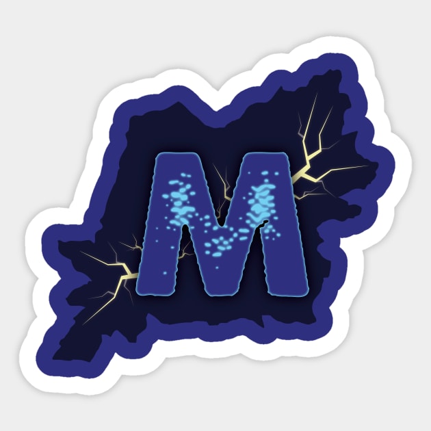 Monogram M Stormy Sticker by Limey Jade 